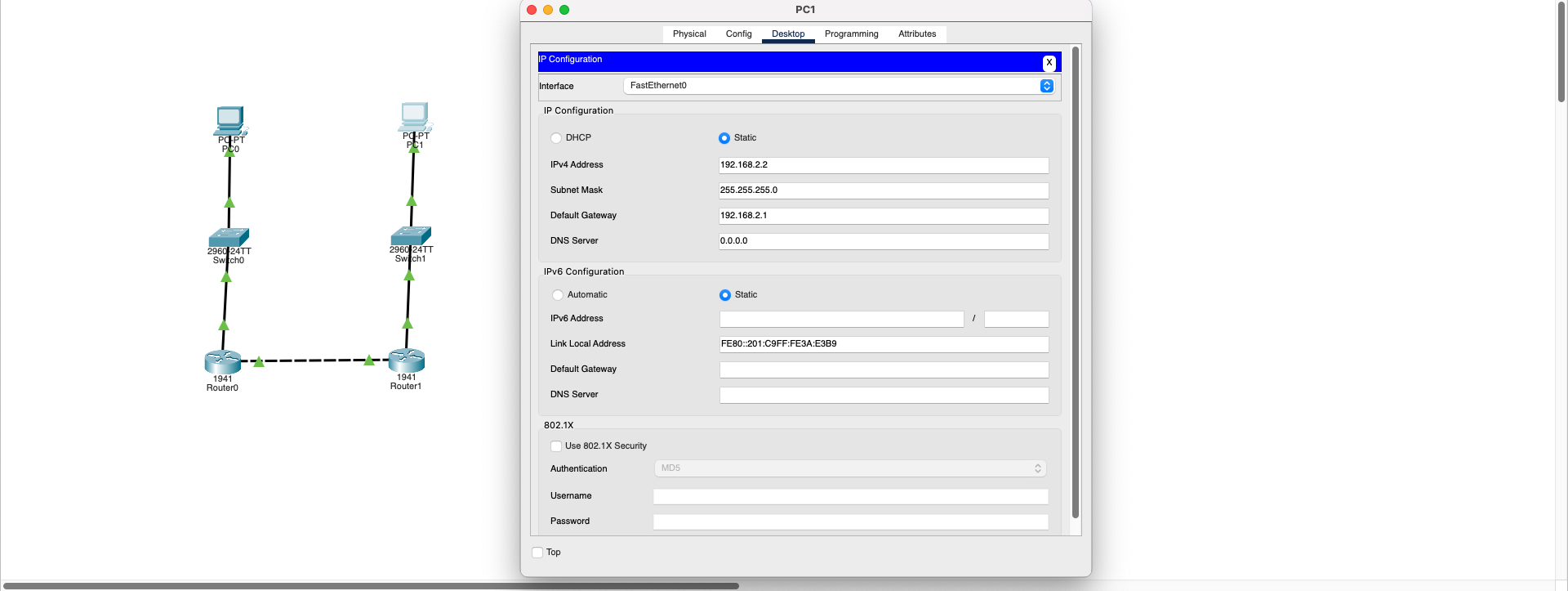 PC1 IP Configuration