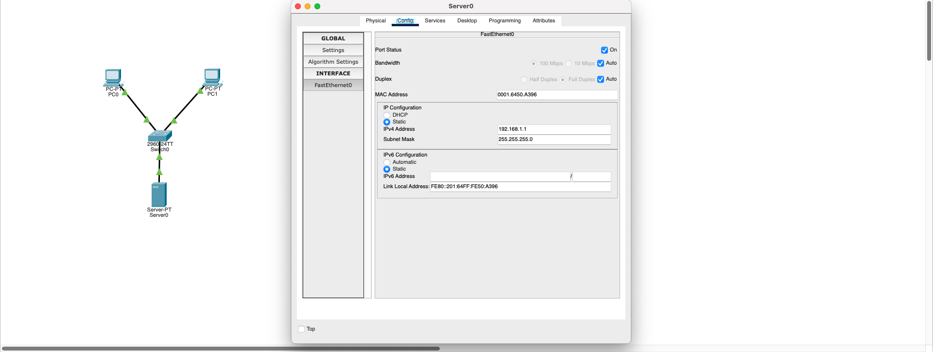 Server Static IP Config