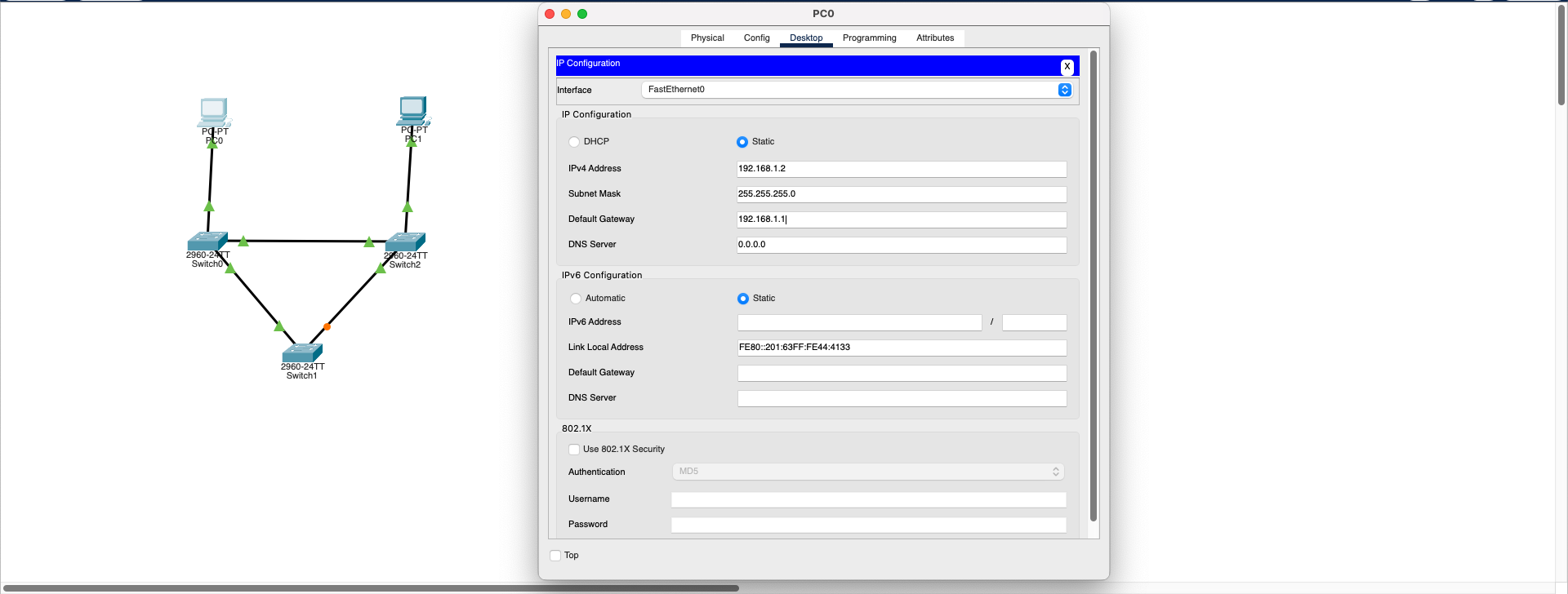 PC0 IP Configuration
