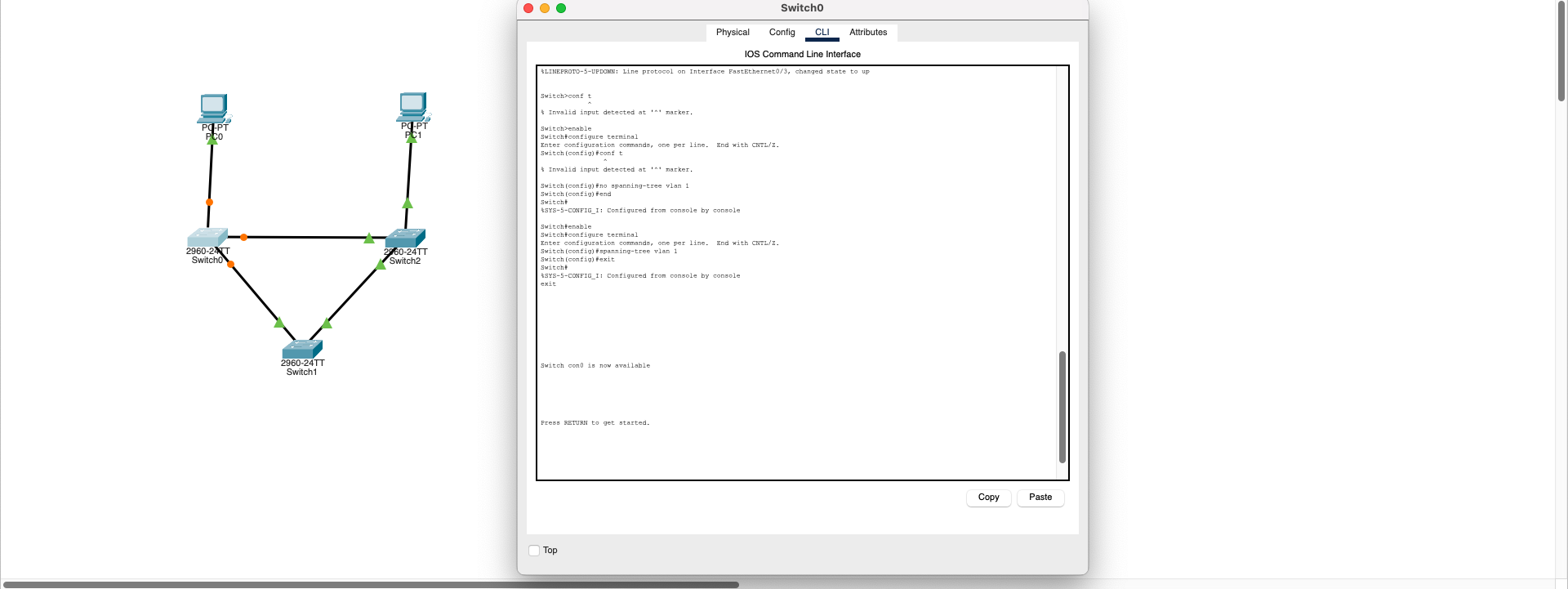 STP Enabled Commands